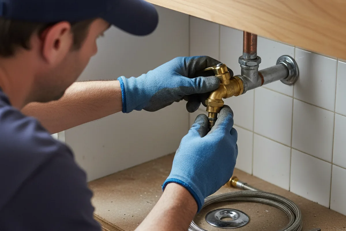 Shutoff valve and fitting work during Emergency Plumbing in Warren